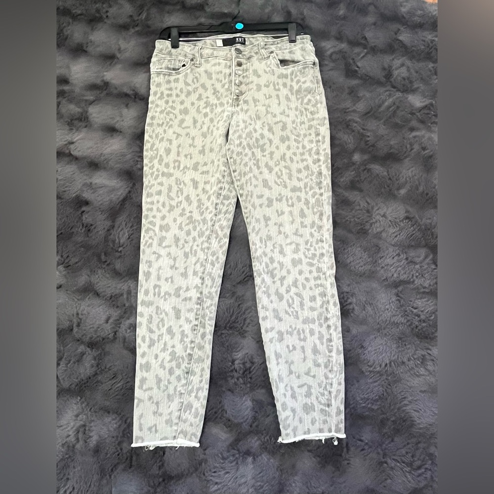 Kut from the Kloth Animal Print Skinny Woman’s Jeans Cotton Blend  Size 8 - Picture 3 of 12